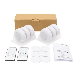 LED-spotlights - 6 st Trådlösa LED-Spots med 2 Fjärrkontroller RGB design 13 färger