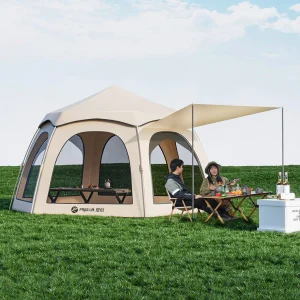 Robust tält med många fönster och skydd vid utgången - 2 storlekar