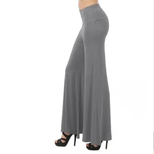 Avslappnade byxor med hög midja och breda ben