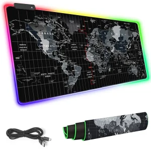 XXXL Gamingmusmatta med LED-ljus – 90x40 cm