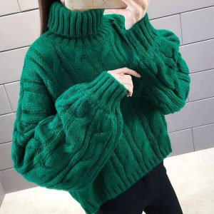 Kabelstickad turtleneck